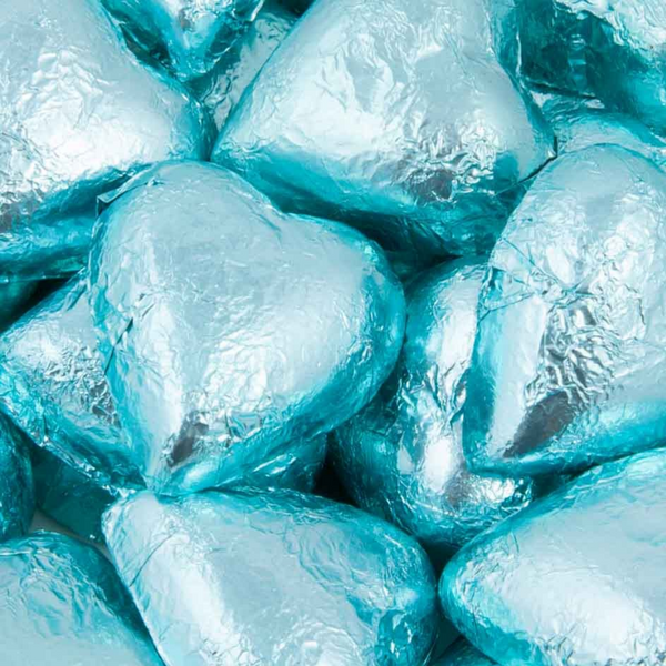 Baby Blue Chocolate Hearts 1kg