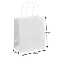 White Paper Bag Small 20cmx17cmx10cm